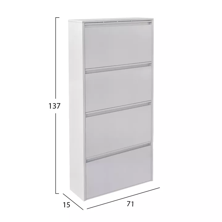 SET 2 SHOE CABINETS STARK HM10994.02 METAL IN WHITE--3+4 MAGNETIC DOORS