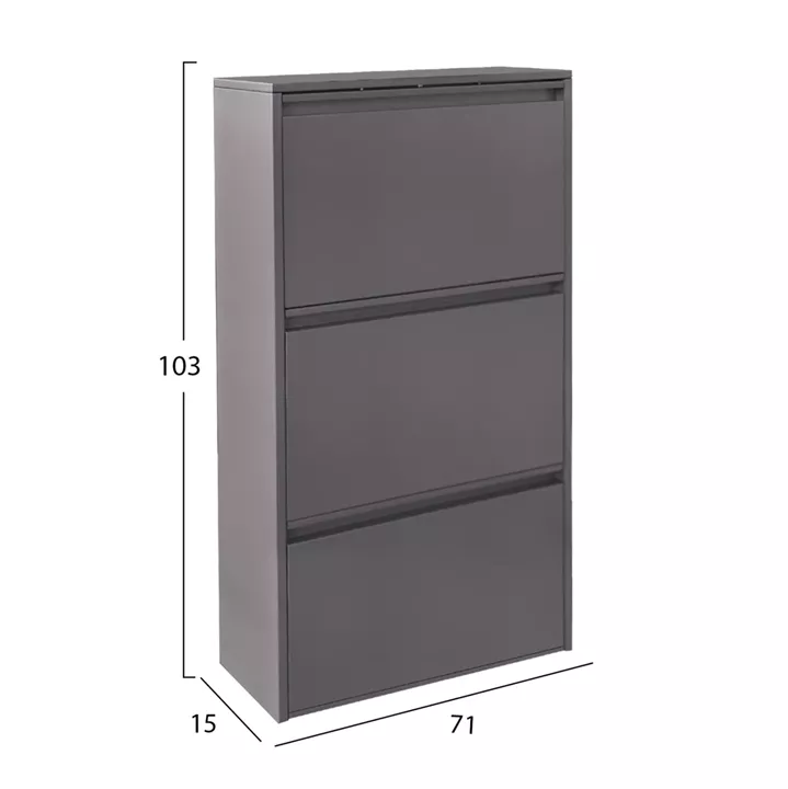 SET 2 SHOE CABINETS STARK HM10994.03 METAL IN ANTHRACITE--3+4 MAGNETIC DOORS