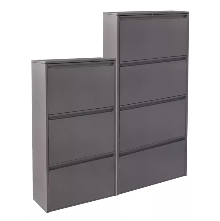 SET 2 SHOE CABINETS STARK HM10994.03 METAL IN ANTHRACITE--3+4 MAGNETIC DOORS
