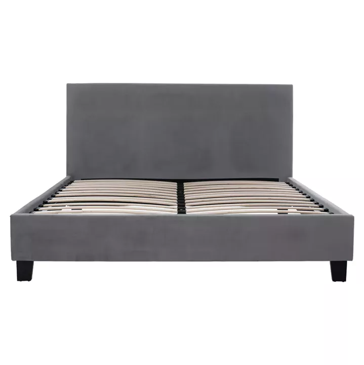 BED WITH MATTRESS BECCA HM10760.02 GREY FABRIC--FOR MATTRESS 150x200cm