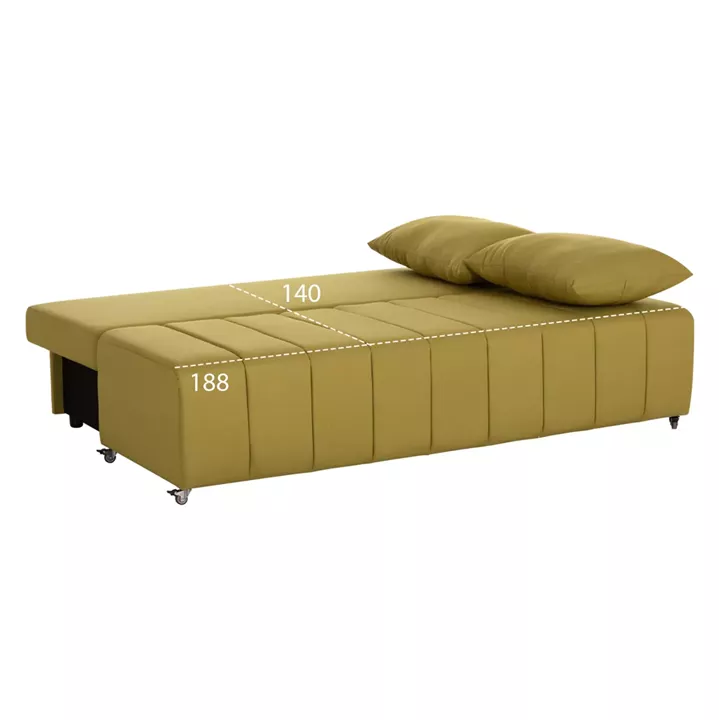 SOFA-BED 3-SEATER KEND HM3313.07 FABRIC IN LIGHT GREEN 188x85x82Hcm.