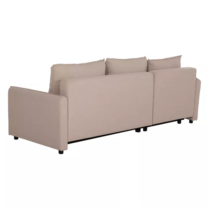 REVERSIBLE CORNER SOFA-BED FREDI HM3312.03 BEIGE FABRIC 220x167x85Hcm.