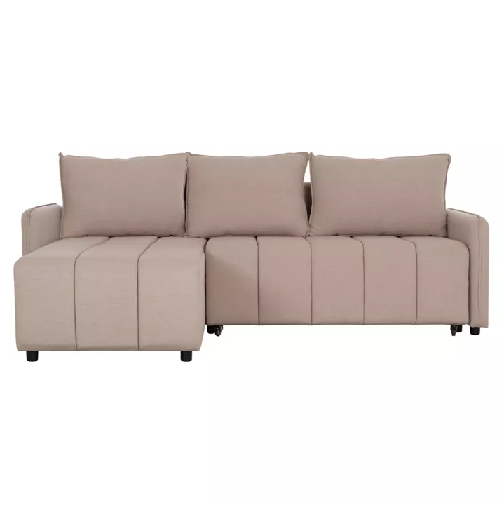 REVERSIBLE CORNER SOFA-BED FREDI HM3312.03 BEIGE FABRIC 220x167x85Hcm.