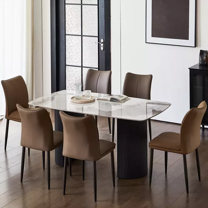 ΣΕΤ ΤΡΑΠΕΖΑΡΙΑΣ 7ΤΜΧ MINAO HM21362 ΚΕΡΑΜΙΚΟ TOP/MDF ΠΟΔΙΑ--PU ΚΑΦΕ/ΜΕΤΑΛ.ΠΟΔΙΑ