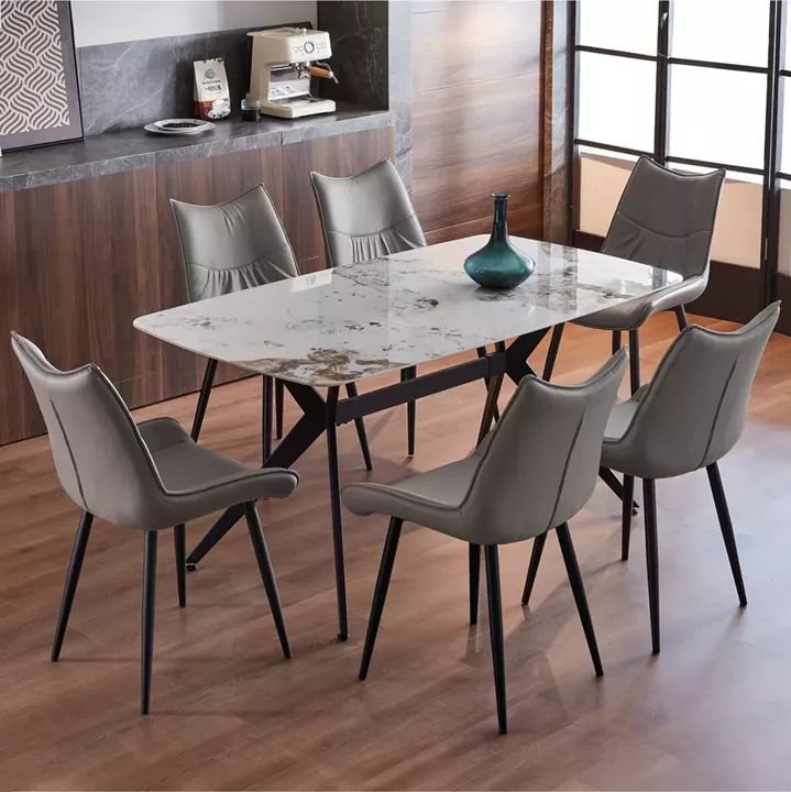 ΣΕΤ ΤΡΑΠΕΖΑΡΙΑΣ 7ΤΜΧ AIKA HM21364 ΚΕΡΑΜΙΚΟ TOP/ΜΕΤΑΛ. ΠΟΔΙΑ--PU ΓΚΡΙ/ΜΕΤΑΛ.ΠΟΔΙΑ