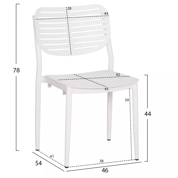 OUTDOOR DINING SET 7PCS  HM10999.01 WHITE ALUMINUM-POLYWOOD