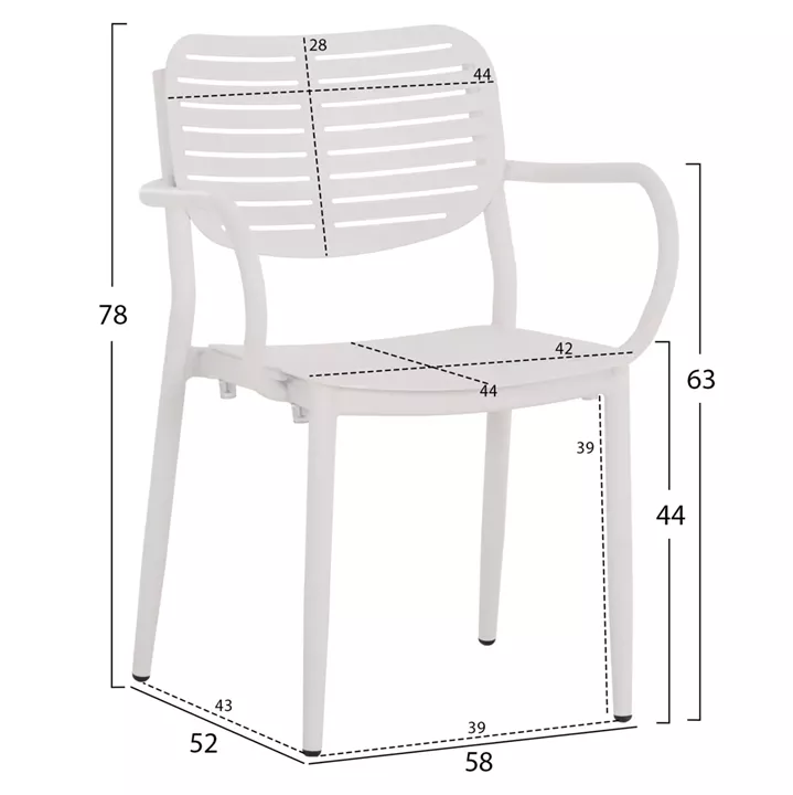 OUTDOOR DINING SET 7PCS  HM10999.01 WHITE ALUMINUM-POLYWOOD