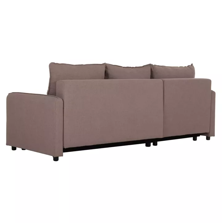 REVERSIBLE CORNER SOFA-BED FREDI HM3312.04 BROWN FABRIC 220x167x85Hcm.