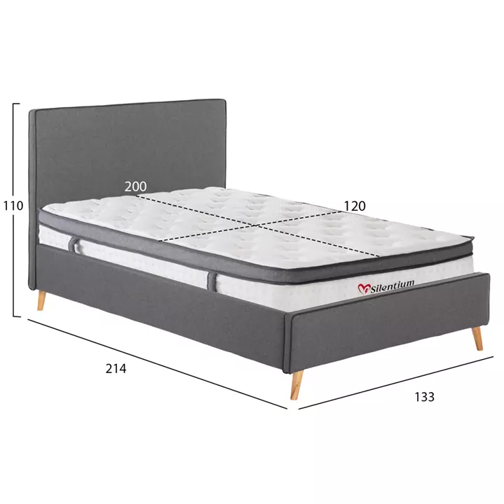 ΚΡΕΒΑΤΙ ΗΜΙΔΙΠΛΟ ΜΕ ΣΤΡΩΜΑ MAYLIN HM10802.02 ΓΚΡΙ ΥΦΑΣΜΑ--ΣΤΡΩΜΑ 120Χ200εκ