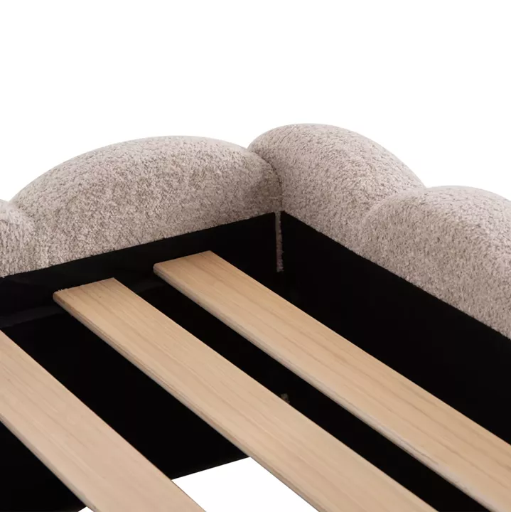DOUBLE BED MARIUS HM759.03 BEIGE CHENILLE FABRIC--FOR MATTRESS 160x200cm.