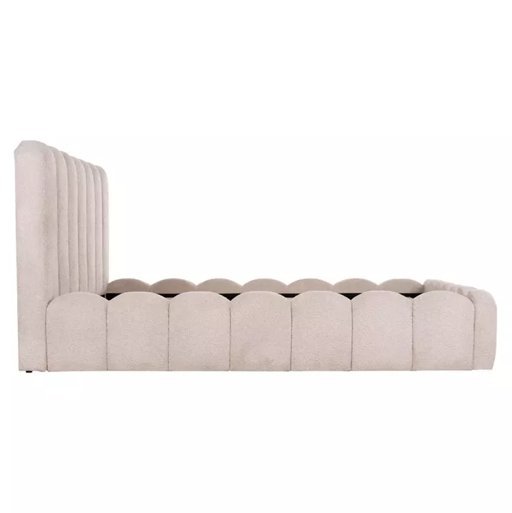 DOUBLE BED MARIUS HM759.03 BEIGE CHENILLE FABRIC--FOR MATTRESS 160x200cm.