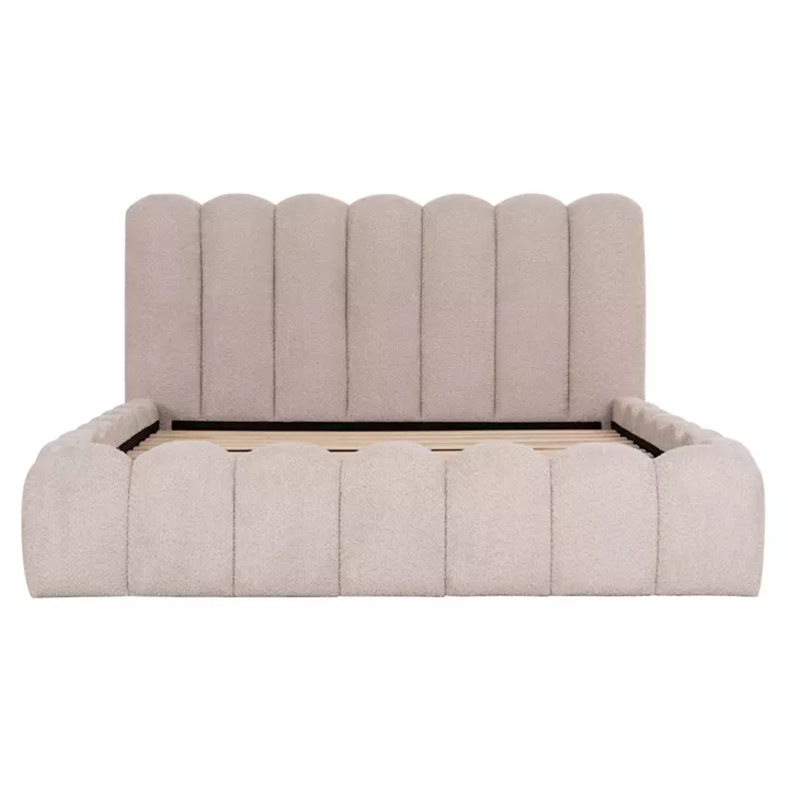DOUBLE BED MARIUS HM759.03 BEIGE CHENILLE FABRIC--FOR MATTRESS 160x200cm.
