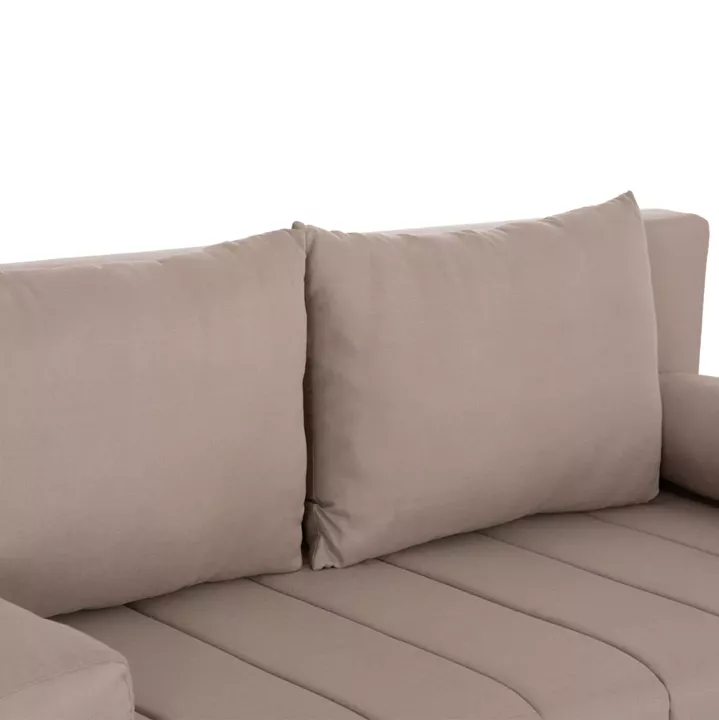 SOFA-BED 3-SEATER KEND HM3313.03 FABRIC IN LIGHT BEIGE 188x85x82Hcm.