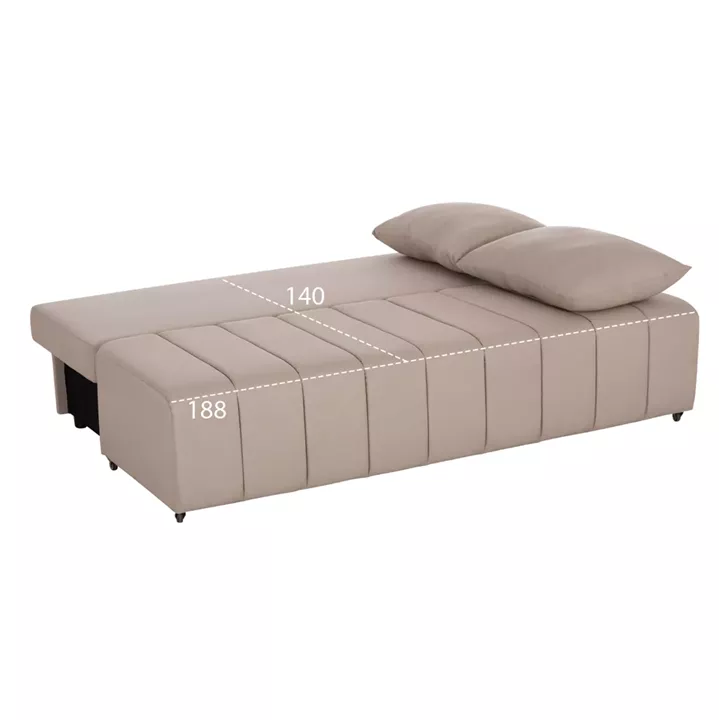 SOFA-BED 3-SEATER KEND HM3313.03 FABRIC IN LIGHT BEIGE 188x85x82Hcm.