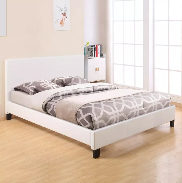 BED WITH MATTRESS BECCA HM10803.01 WHITE PU--FOR MATTRESS 150x200cm