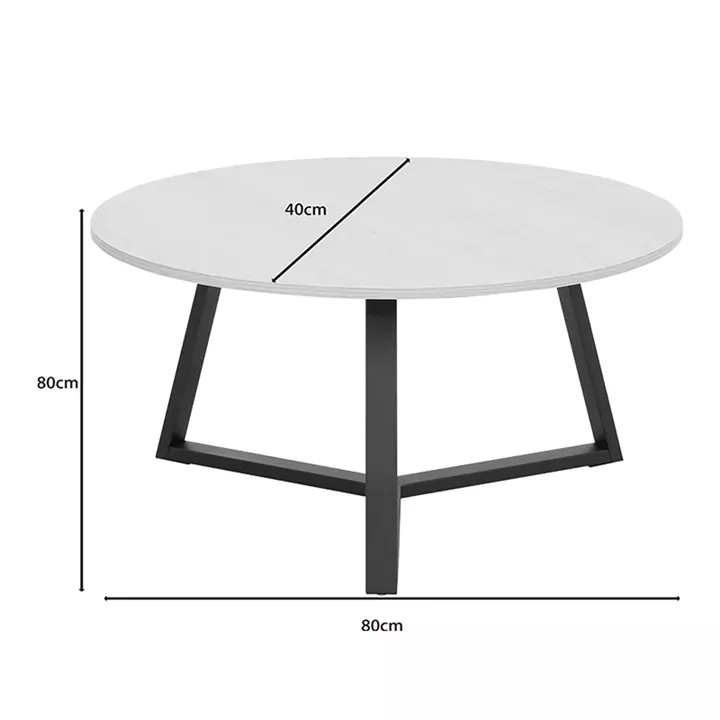 Berton pakoworld living room tables 2pcs in natural color with black metal