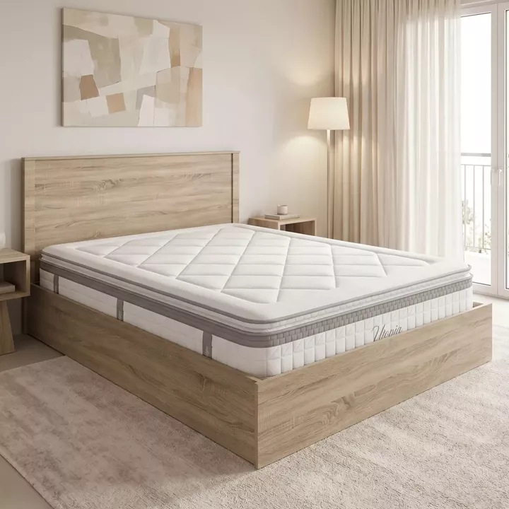 Bed with mattress Athos Utopia Pakoworld sonoma 160x200cm