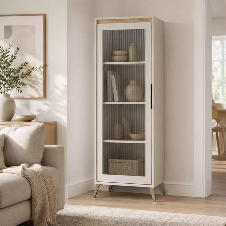 Showcase Belka pakoworld cream with oak 55.6x45x152.6cm