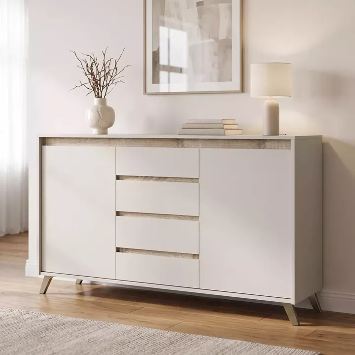 Buffet Belka pakoworld cream with oak 155x45x93.7cm