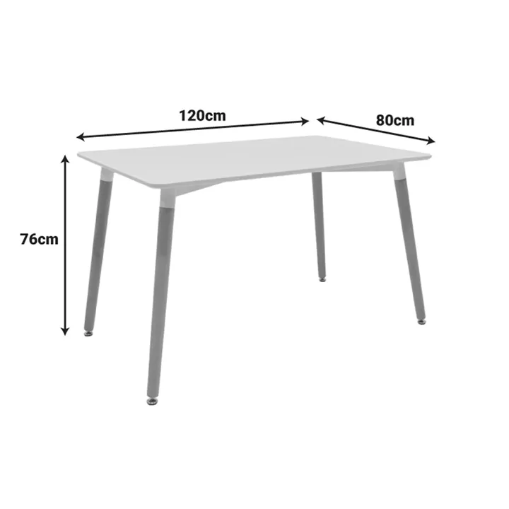 Dining Set with Chairs Parker beige Natali Table white 80x80x76cm Set of 5pcs
