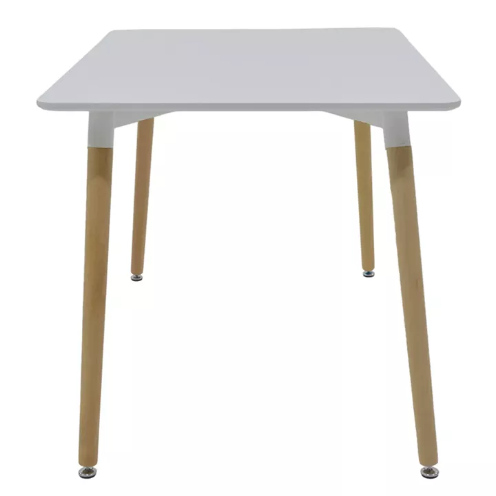 Dining Set with Chairs Parker beige Natali Table white 80x80x76cm Set of 5pcs