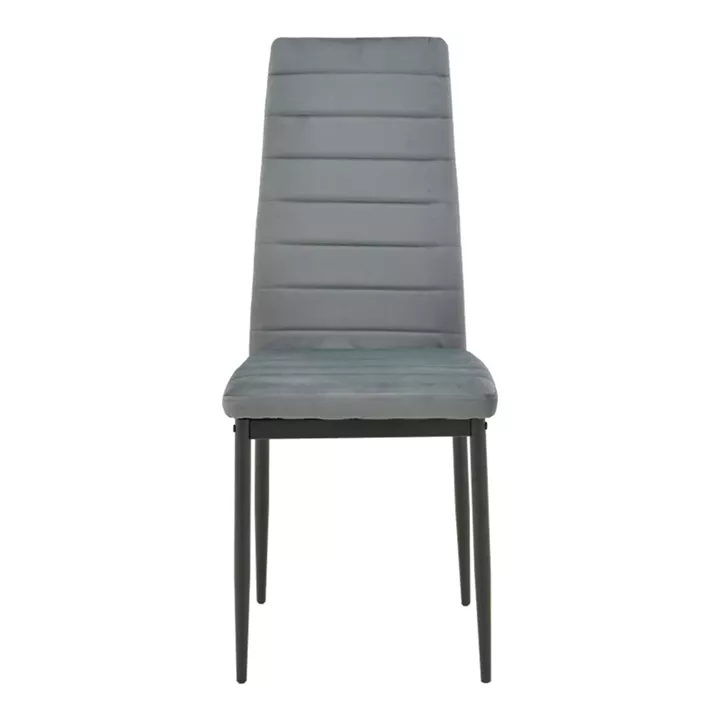 Dining Set with Chairs Parker grey Natali Table black 80x80x76cm Set of 5pcs