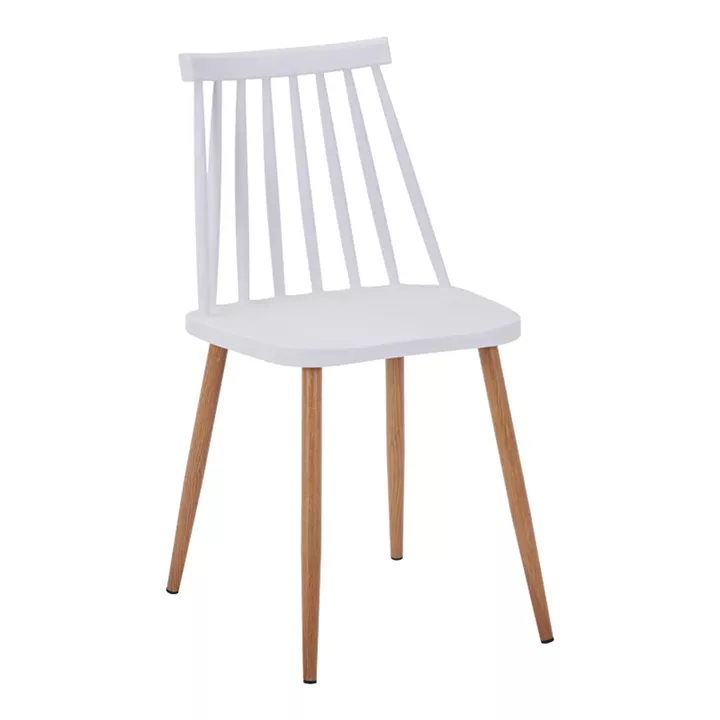 Dining Set with Aurora White Chairs and Julita White Table Ø80x73cm Set of 5pcs