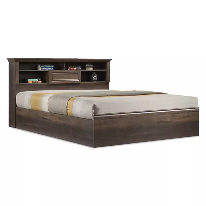Bed with mattress Mozart Utopia pakoworld walnut 160x200cm