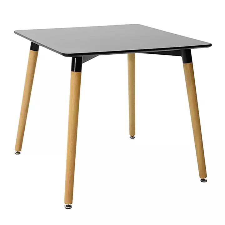 Dining Set with Chairs Gaston white Natali Table black 80x80x76cm Set of 5pcs