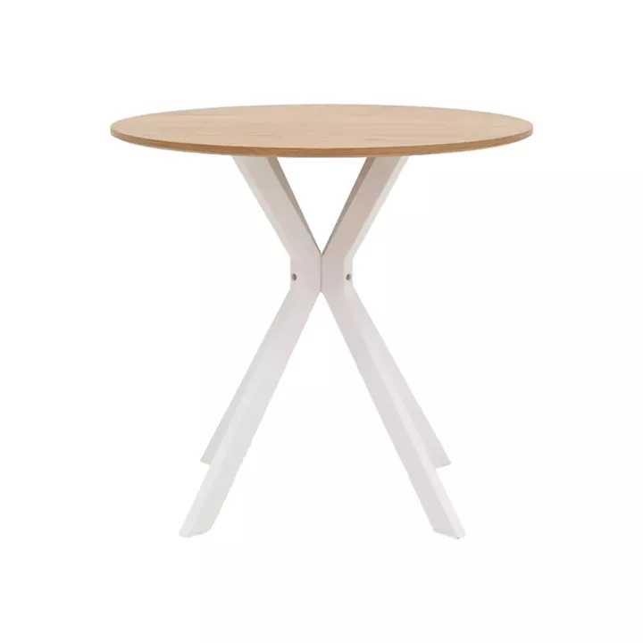 Dining set with Aurora white Chairs and Xuson white table Ø80x75cm 5piece Set