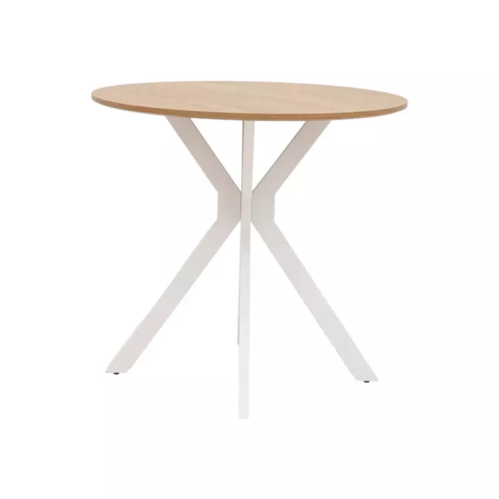 Dining set with Aurora white Chairs and Xuson white table Ø80x75cm 5piece Set
