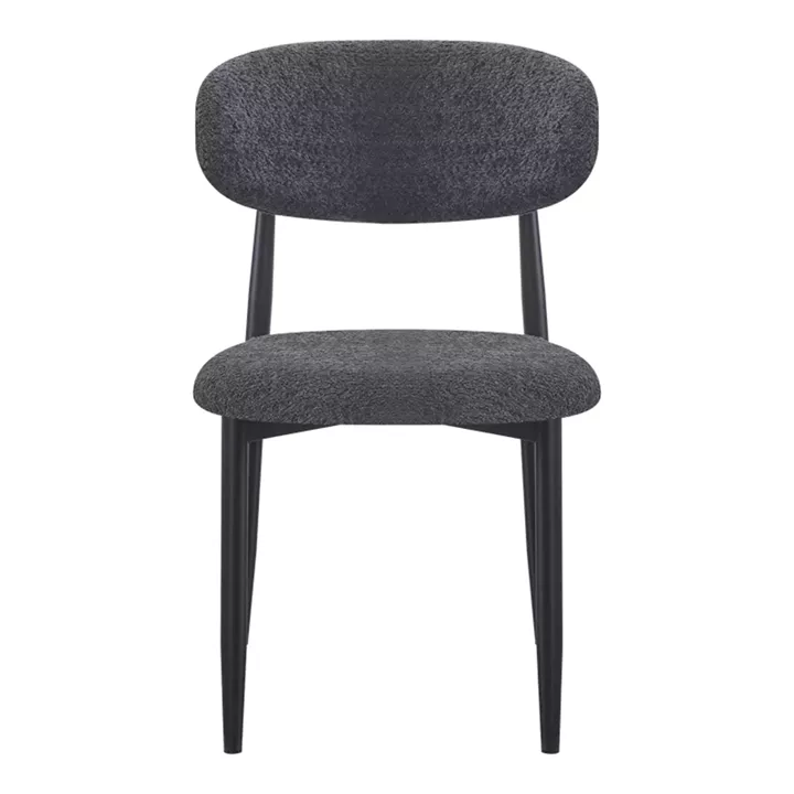 Dining Room with Folegio Anthracite Chairs and Domonic Black Table D100x75cm Set of 5pcs