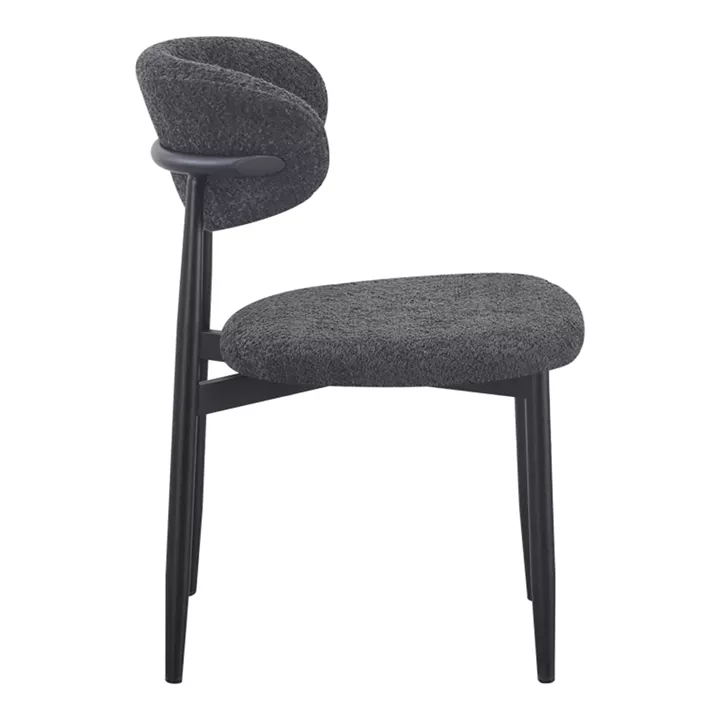 Dining Room with Folegio Anthracite Chairs and Domonic Black Table D100x75cm Set of 5pcs