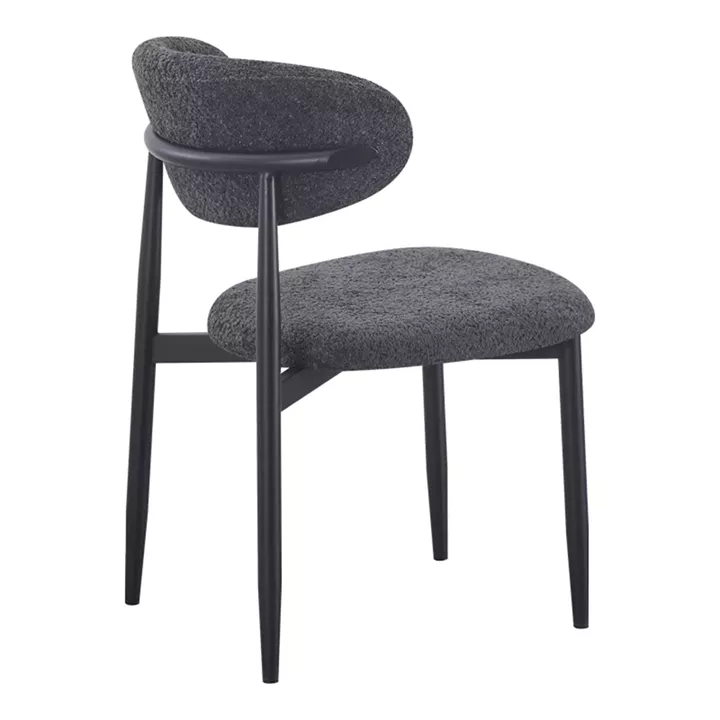 Dining Room with Folegio Anthracite Chairs and Domonic Black Table D100x75cm Set of 5pcs