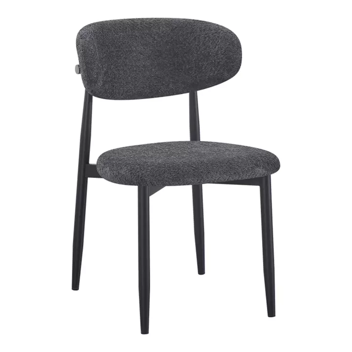Dining Room with Folegio Anthracite Chairs and Domonic Black Table D100x75cm Set of 5pcs