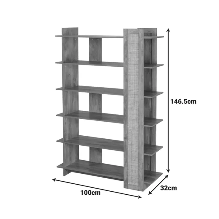 Bookcase Oslo pakoworld sonoma 100x32x146.5cm