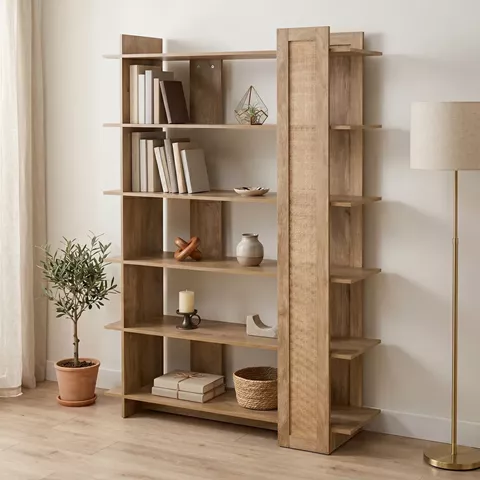 Βιβλιοθήκη Oslo pakoworld sonoma 100x32x146.5εκ