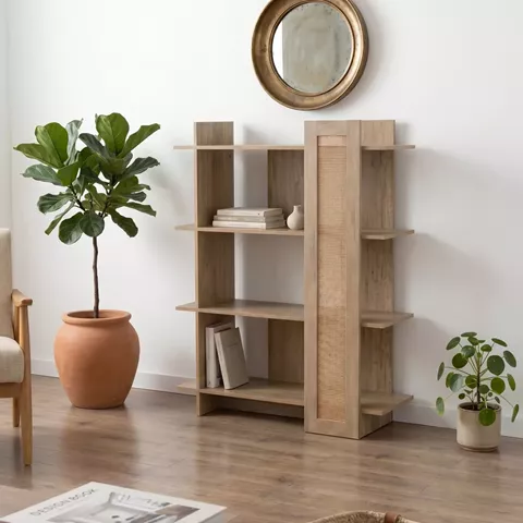 Βιβλιοθήκη Oslo pakoworld sonoma 75x32x95εκ