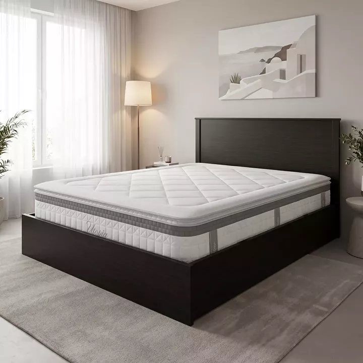 Κρεβάτι με στρώμα Athos Utopia pakoworld wenge 160x200εκ