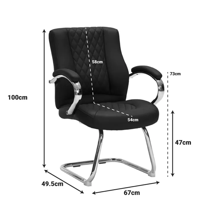 Visitor chair Thiodore pakoworld black PU 67x49.5x100cm
