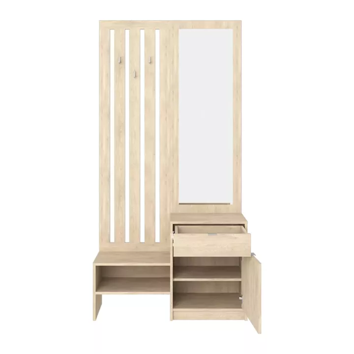 Entrance unit with mirror Citra pakoworld sonoma 100x34.3x199.5cm