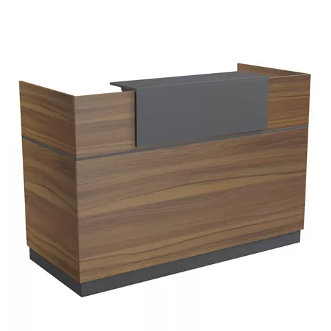 RECEPTION DESK BARRY HM2153.03 MELAMINE IN WALNUT-GREY 160x70x110Hcm.