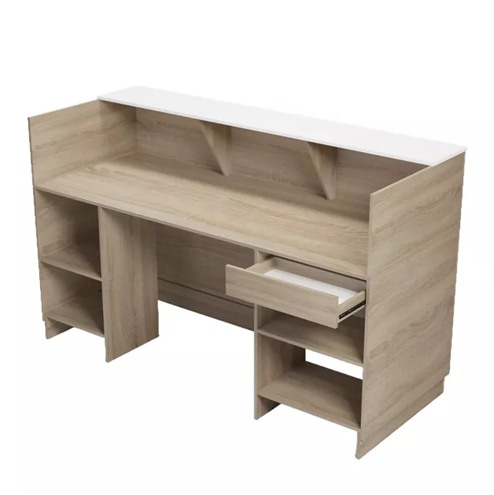 RECEPTION DESK KRONIC HM2156.01 MELAMINE IN SONAMA/WHITE 180x70x110Hcm.