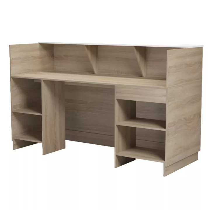 RECEPTION DESK KRONIC HM2156.01 MELAMINE IN SONAMA/WHITE 180x70x110Hcm.