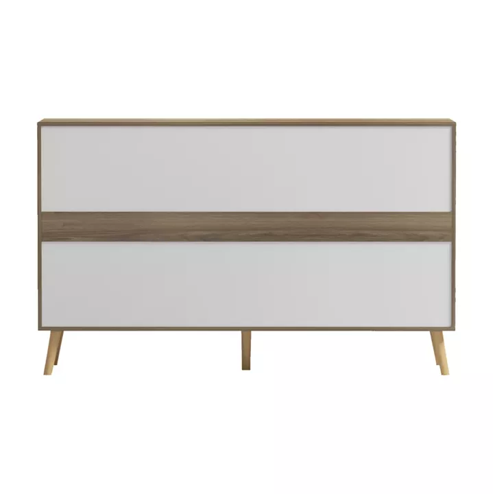 SIDEBOARD FAESTRO HM18371 MELAMINE IN NATURAL WOOD COLOR--SOLID BEECH WOOD LEGS 140x40x85Hcm.