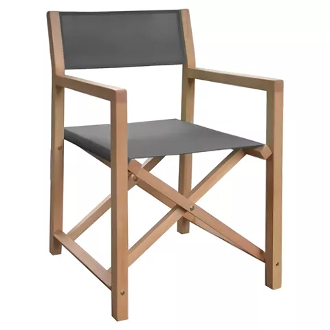 DIRECTOR'S CHAIR SOUL HM6524.01 ACACIA WOOD IN NATURAL--GREY TEXTILENE 56x52x85Hcm.