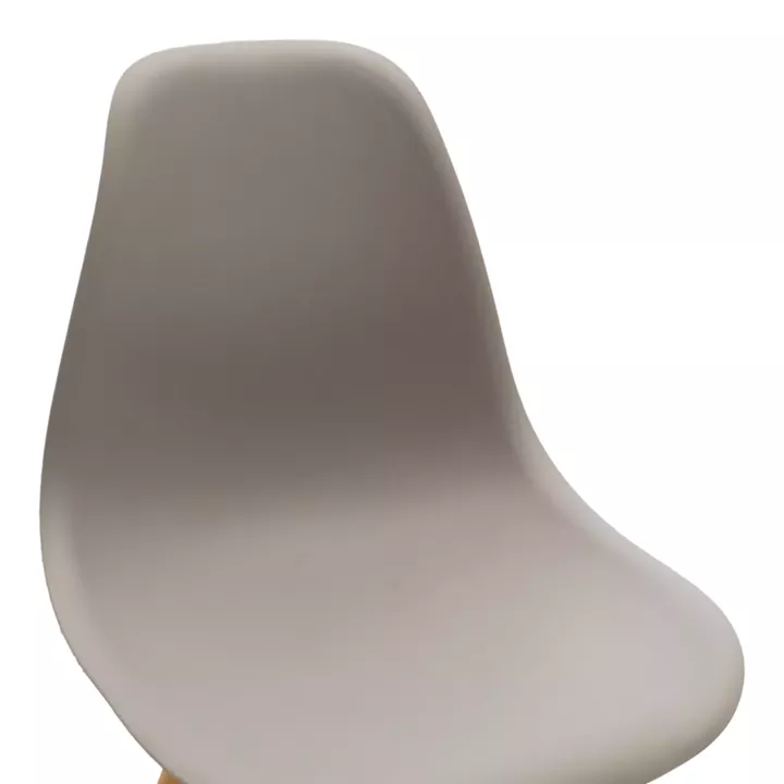Julita pakoworld chair grey PP with wooden legs in natural finish 46x52x81cm