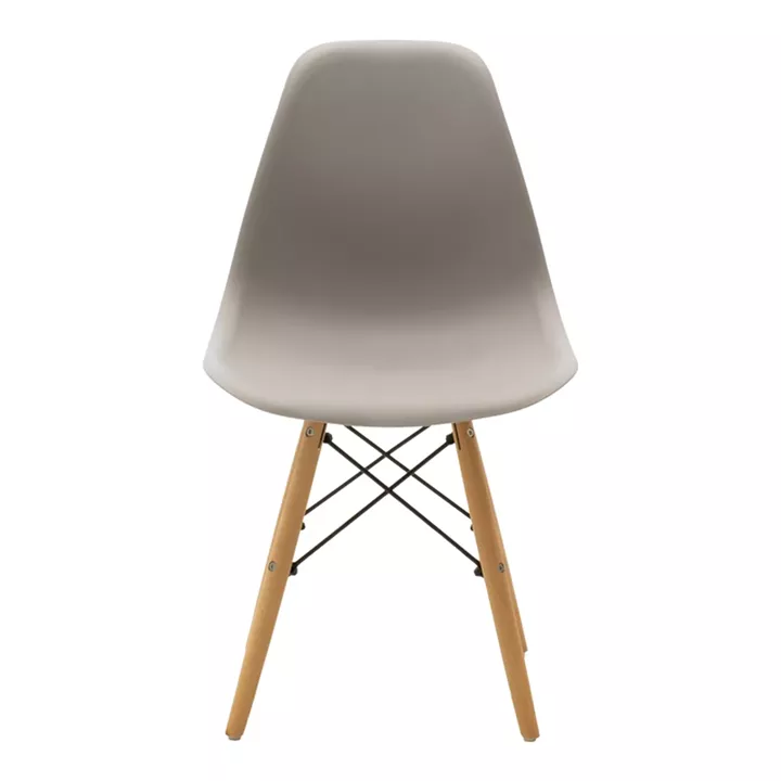 Julita pakoworld chair grey PP with wooden legs in natural finish 46x52x81cm