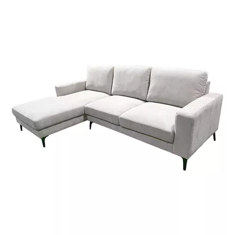 Right corner sofa Menande pakoworld ivory fabric 248x173x89cm