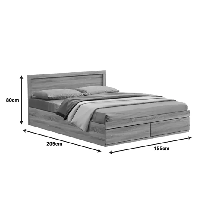 Bed with drawer and mattress Olympus-Utopia pakoworld sonoma 150x200cm
